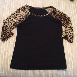 Leopard Print Baseball Tee